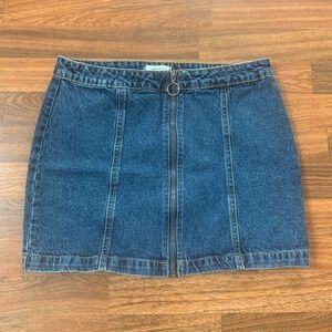 Forever 21 Las Angeles Zip Front Jean Mini Skirt Size 27